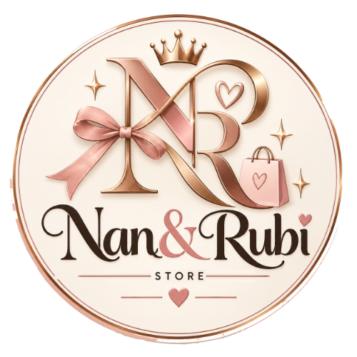 Nan & Rubi Store circular rose-gold logo